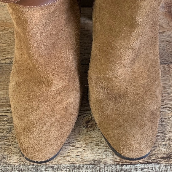 Ann Taylor LOFT tan suede leather booties Size 9 - Picture 2 of 7